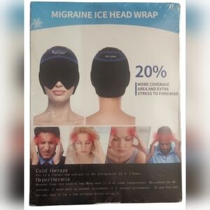Black Migraine Ice Head Wrap. Relief From Tension , Cluster, Sinus Headaches